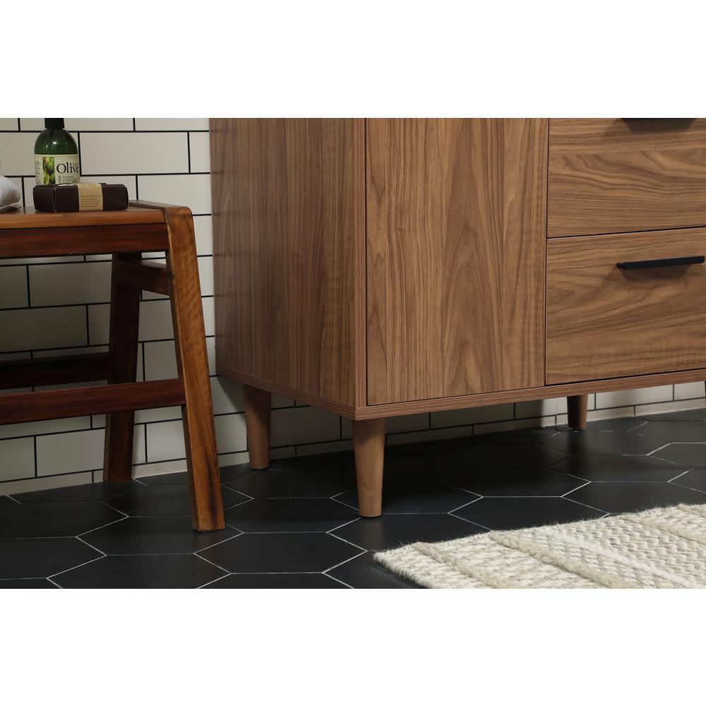 30 inch Single bathroom vanity in walnut brown. Picture 6
