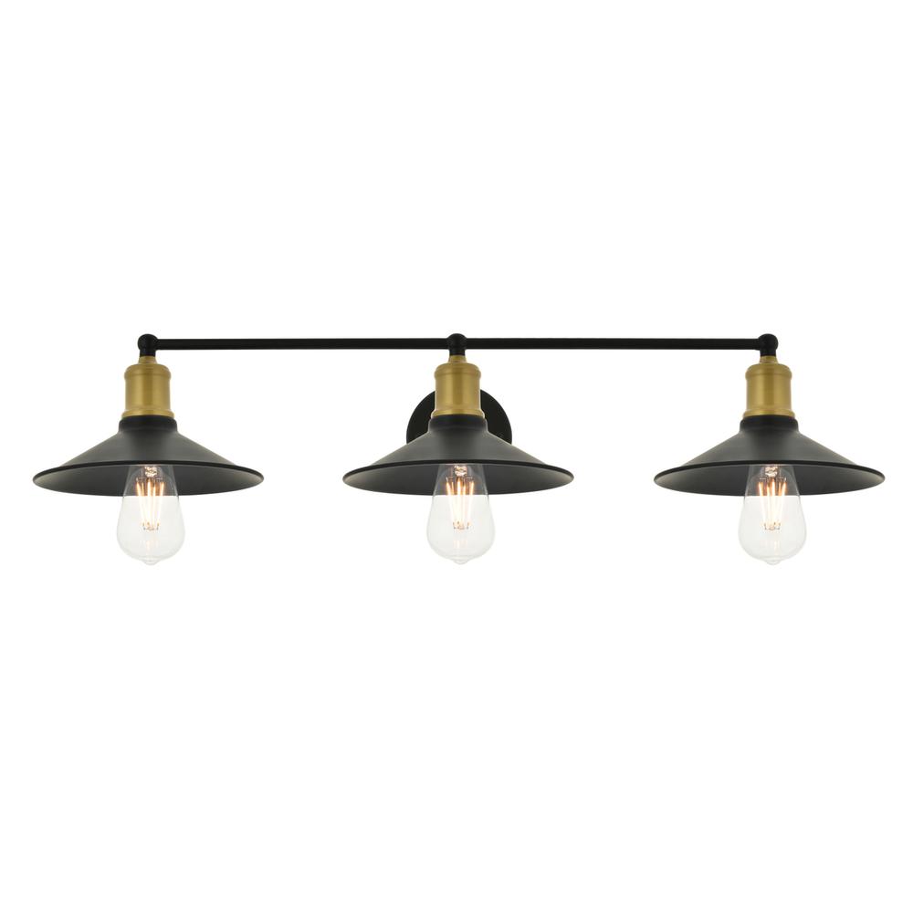 Etude 3 light brass and black Wall Sconce. Picture 3