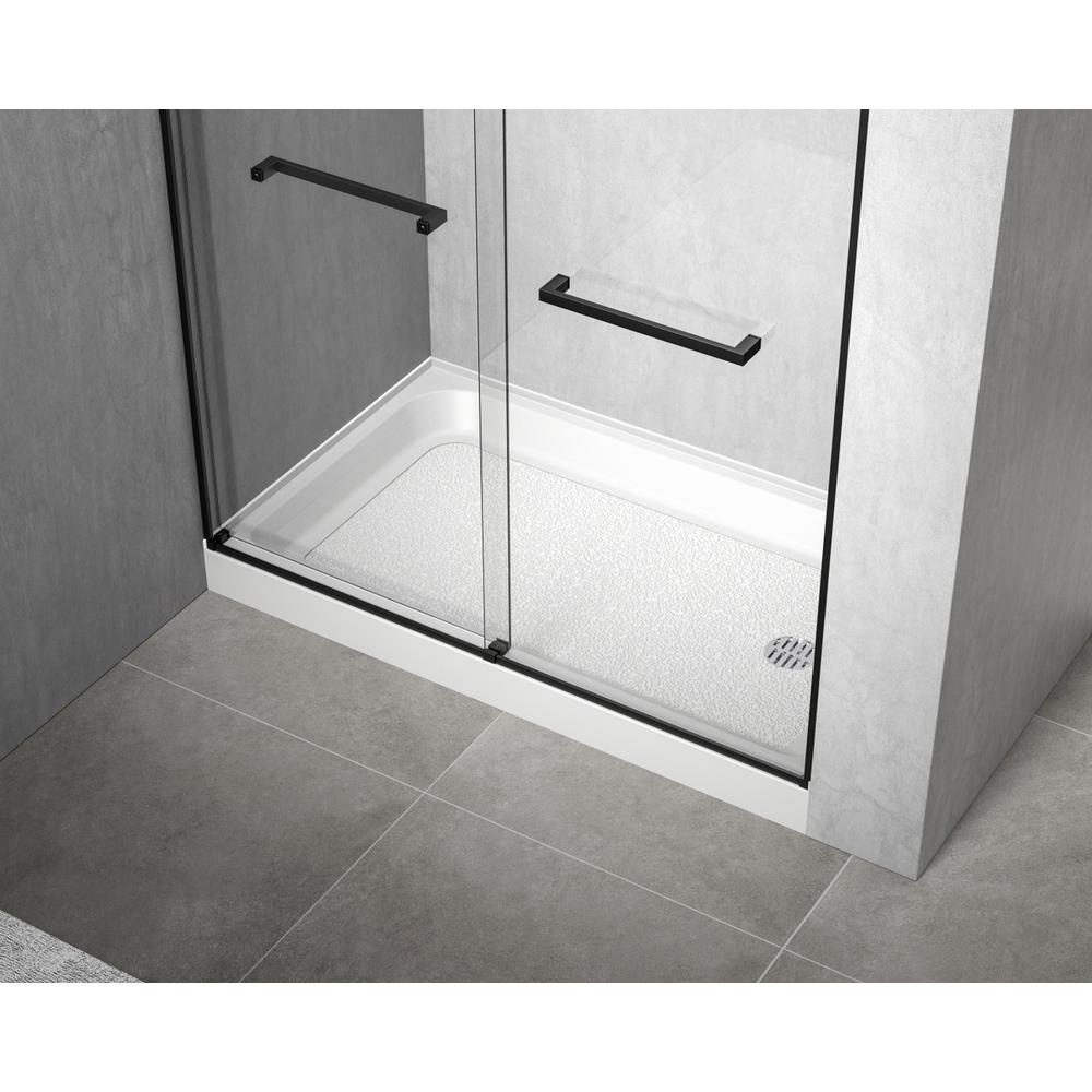 60x36 inch Single threshold shower tray right drain in glossy white. Picture 10
