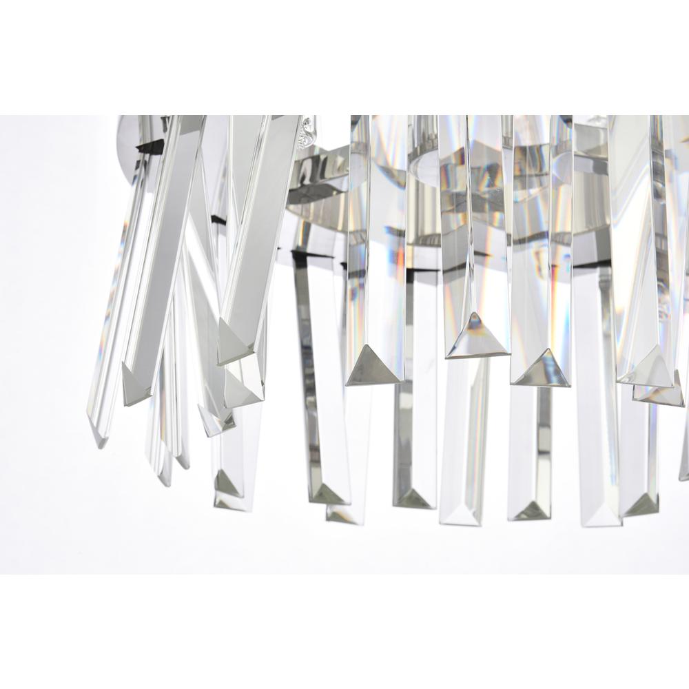 Serephina 12 inch crystal round pendant light in chrome. Picture 3