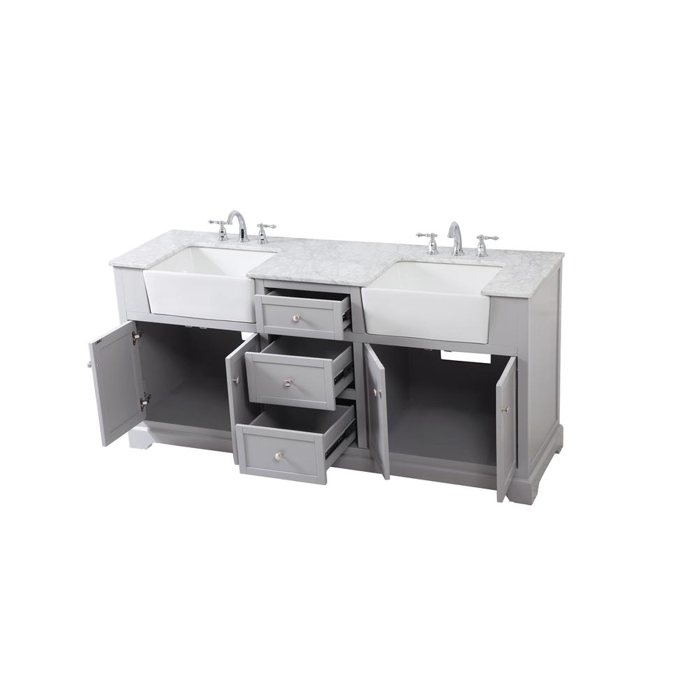 72 inch double bathroom vanity in grey. Picture 9