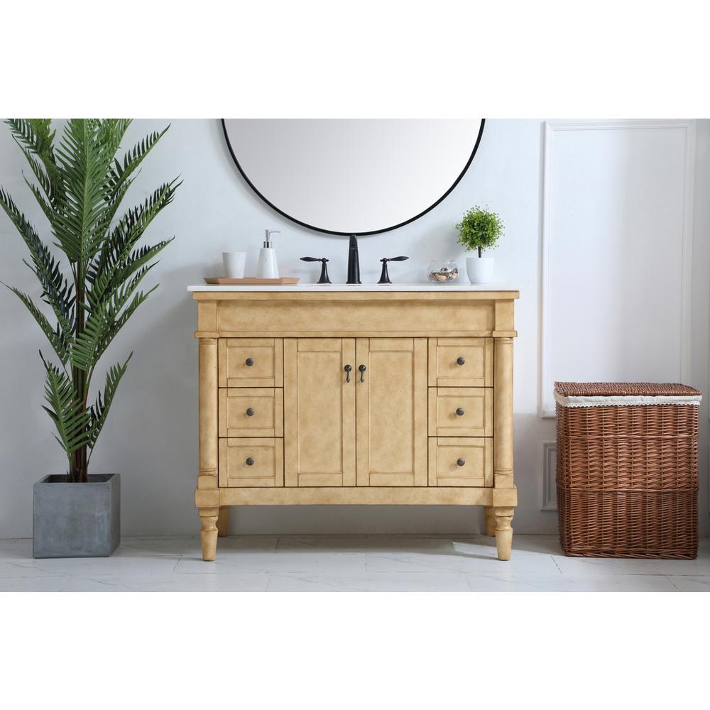 42 inch Single Bathroom vanity in Antique Beige. Picture 14