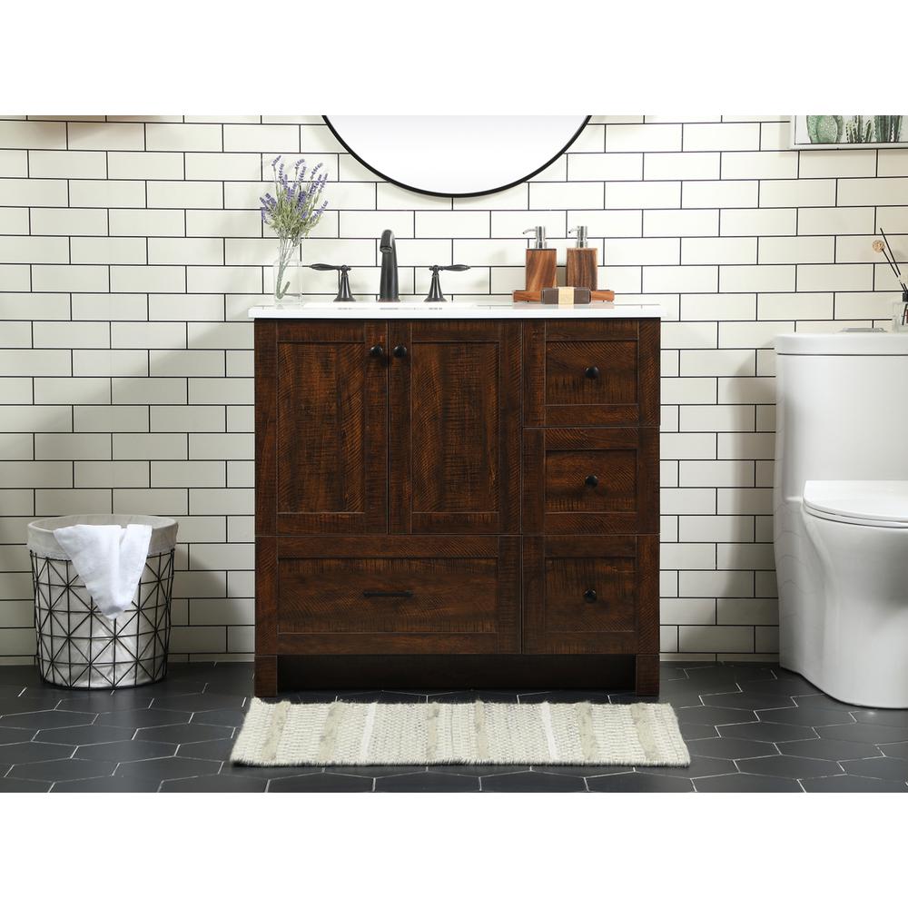 36 inch Single bathroom vanity in expresso. Picture 14