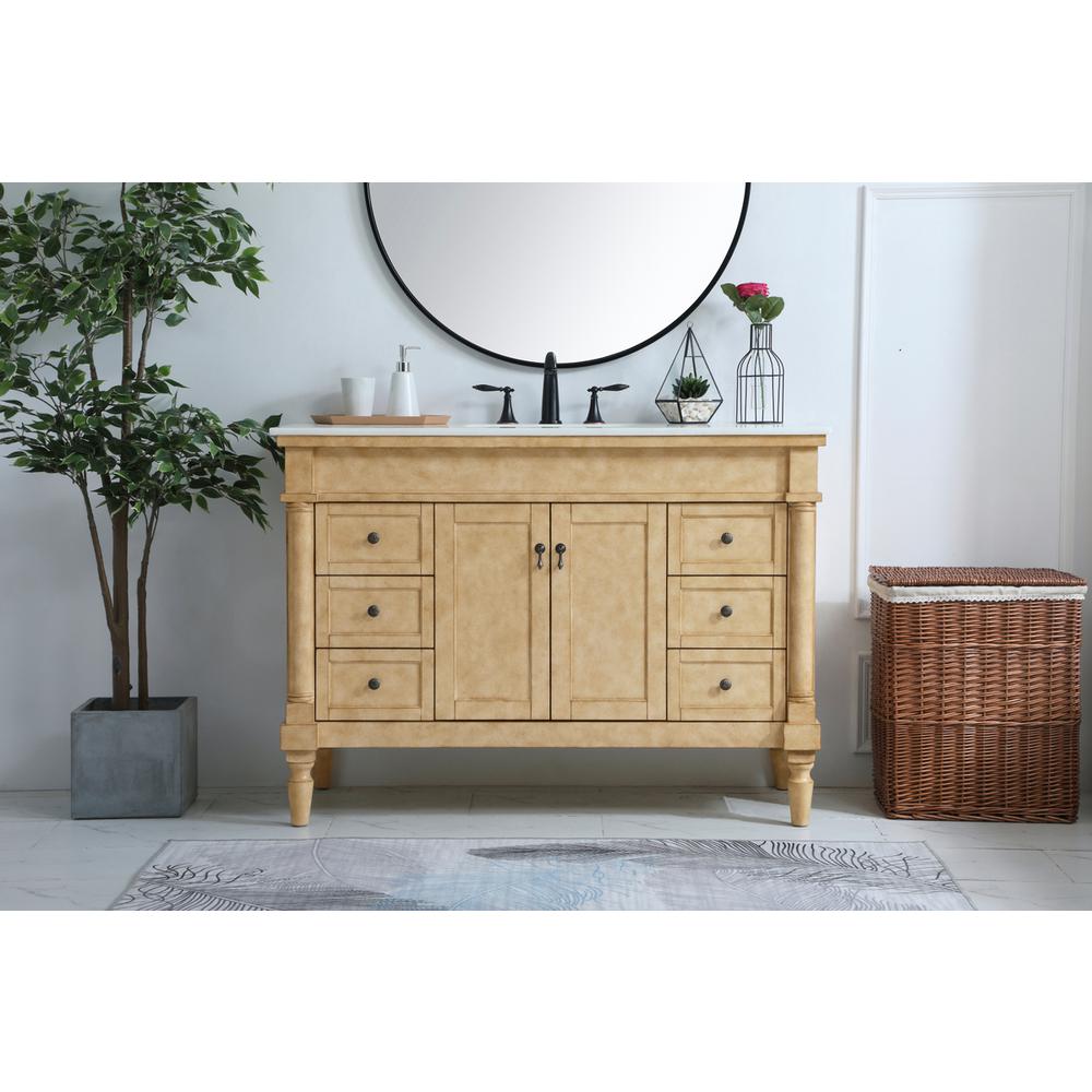 48 inch Single Bathroom vanity in Antique Beige. Picture 14