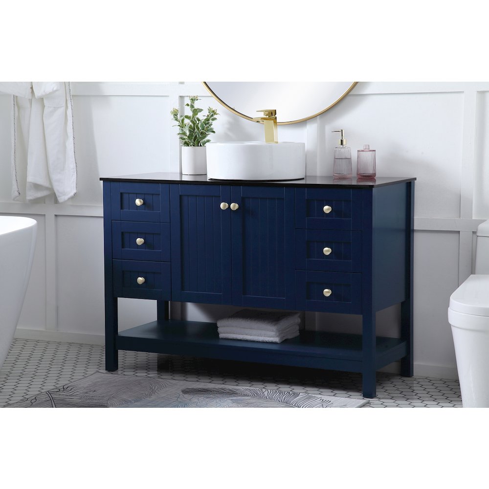 48 Inch Vessel Sink Bathroom Vanity In Blue. Picture 3