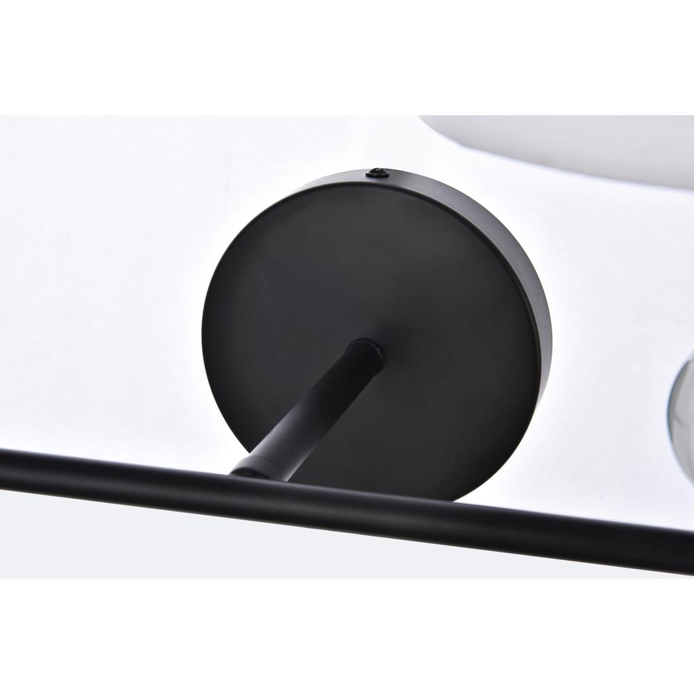 Bethany 2 lights bath sconce in black with white fabric shade. Picture 5