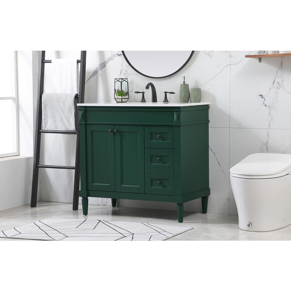 36 inch Single bathroom vanity in green. Picture 2
