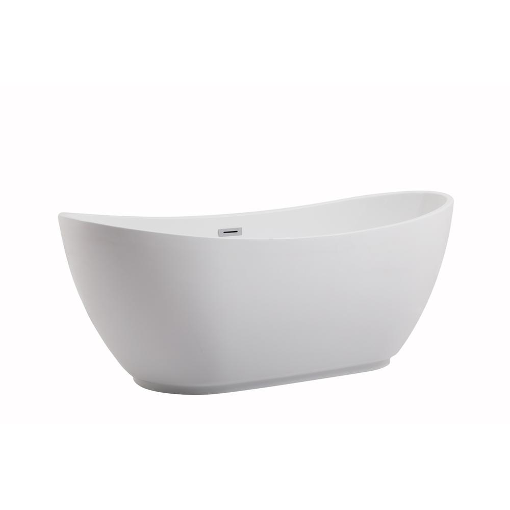 67 inch soaking bathtub in glossy white. Picture 7