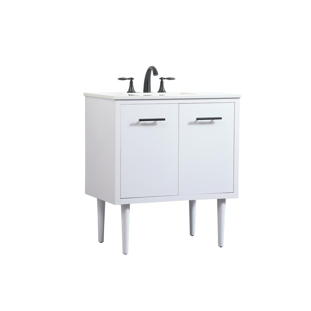 30 inch Single bathroom vanity in white. Picture 10
