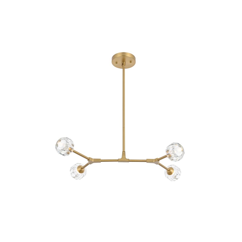 Zayne 4 Light Pendant in Gold. Picture 1