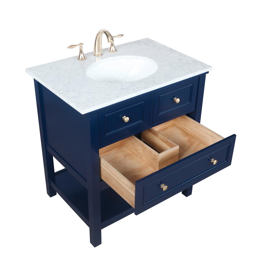 30 inch Single bathroom vanity in Blue. Picture 9