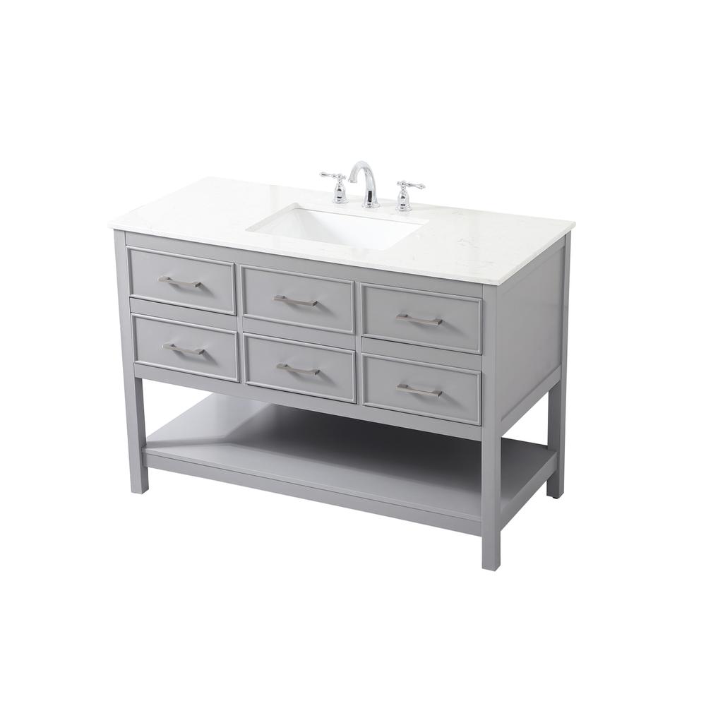 48 inch Single bathroom vanity in gray. Picture 8