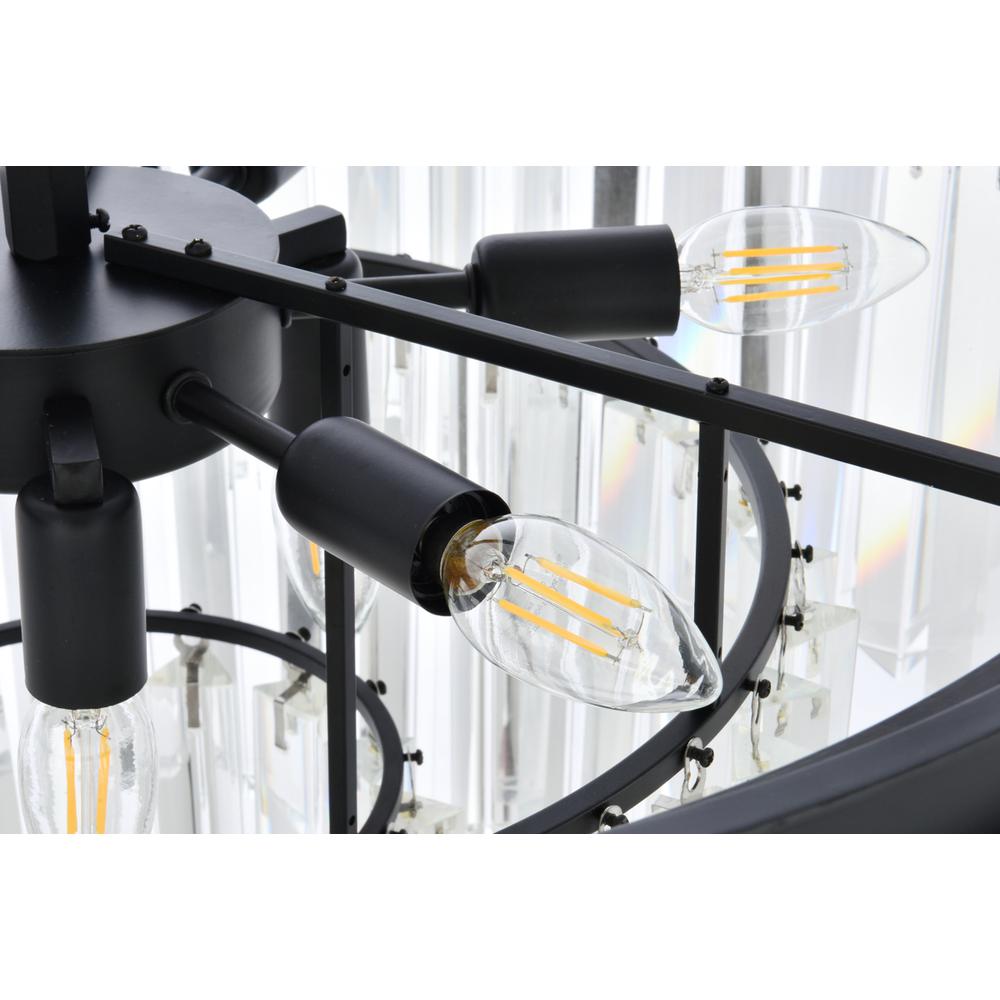 Sydney 9 light Matte Black Chandelier Clear Royal Cut Crystal. Picture 4