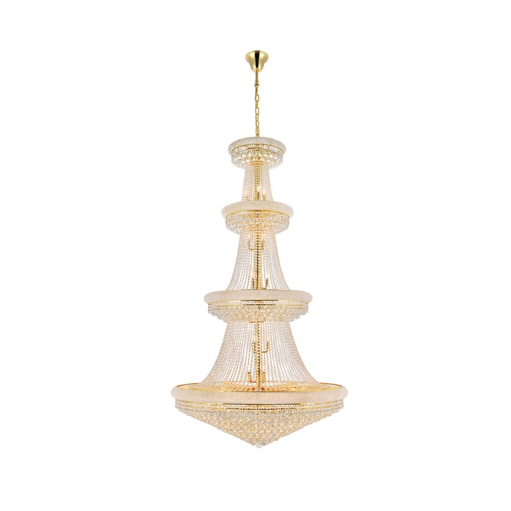 Primo 42 light Gold Chandelier Clear Royal Cut Crystal. Picture 1