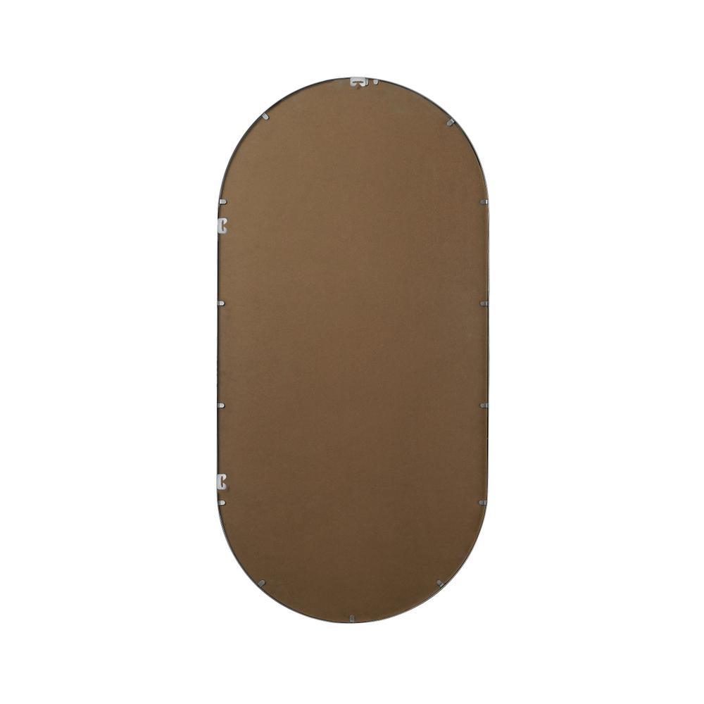 Metal Frame Oval Mirror 30x60 Inch in Silver. Picture 10