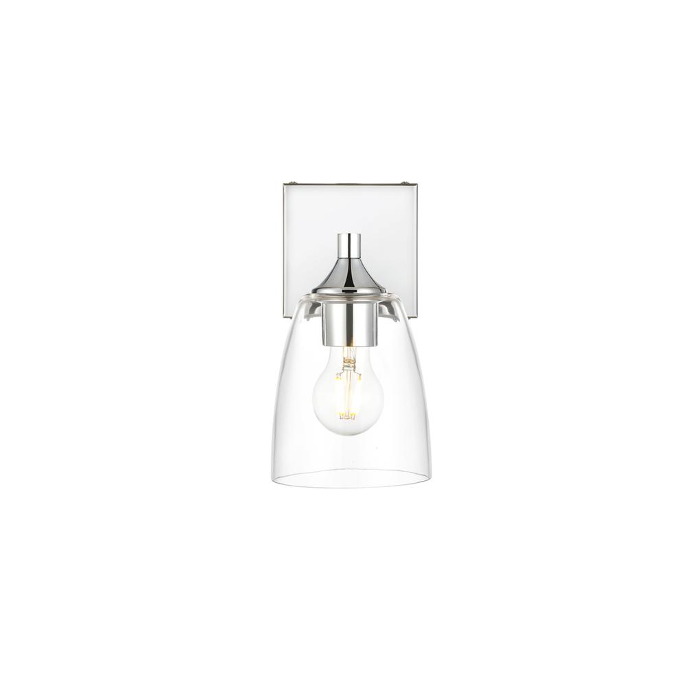 Gianni 1 light Chrome and Clear Bath Sconce. Picture 1