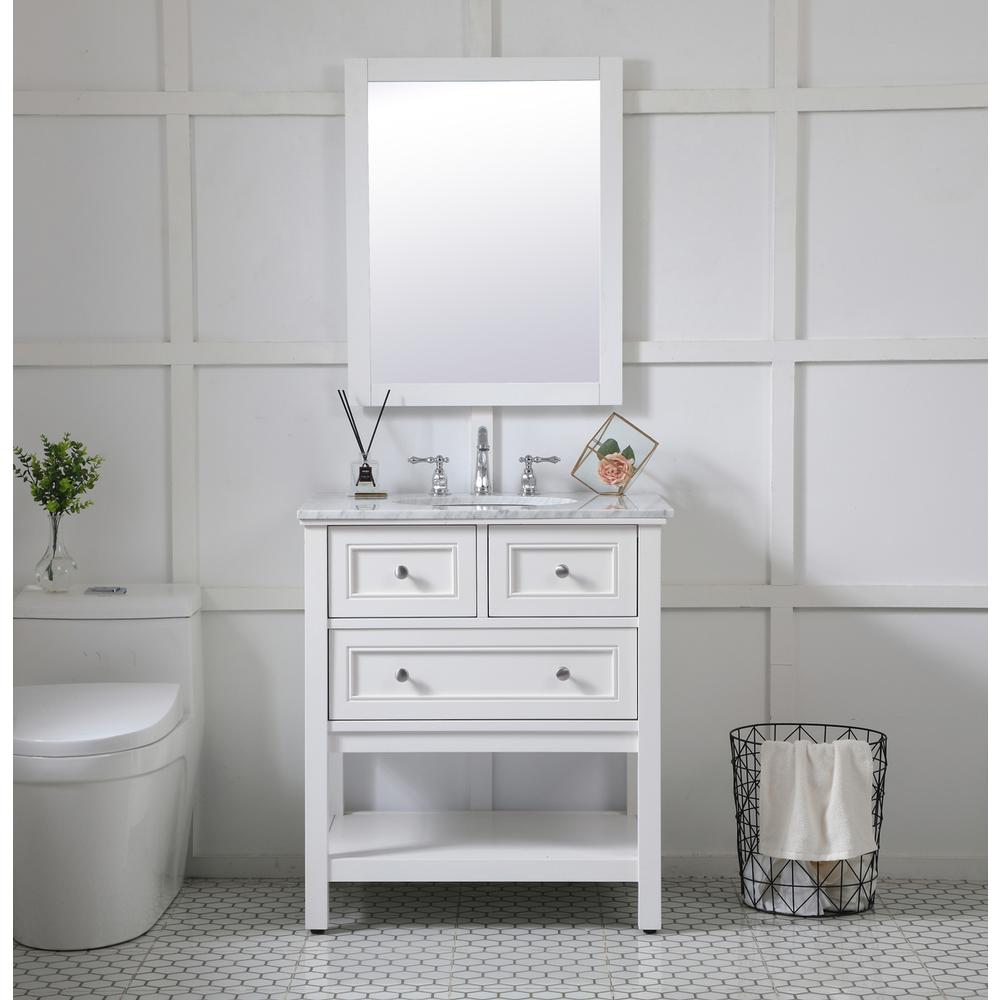 Aqua rectangle vanity mirror 24 inch in White. Picture 3