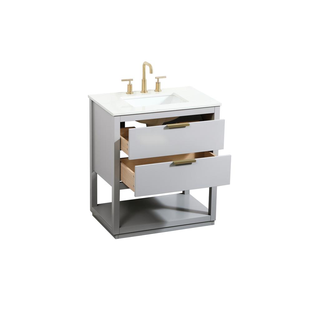 30 inch Single bathroom vanity in grey. Picture 9