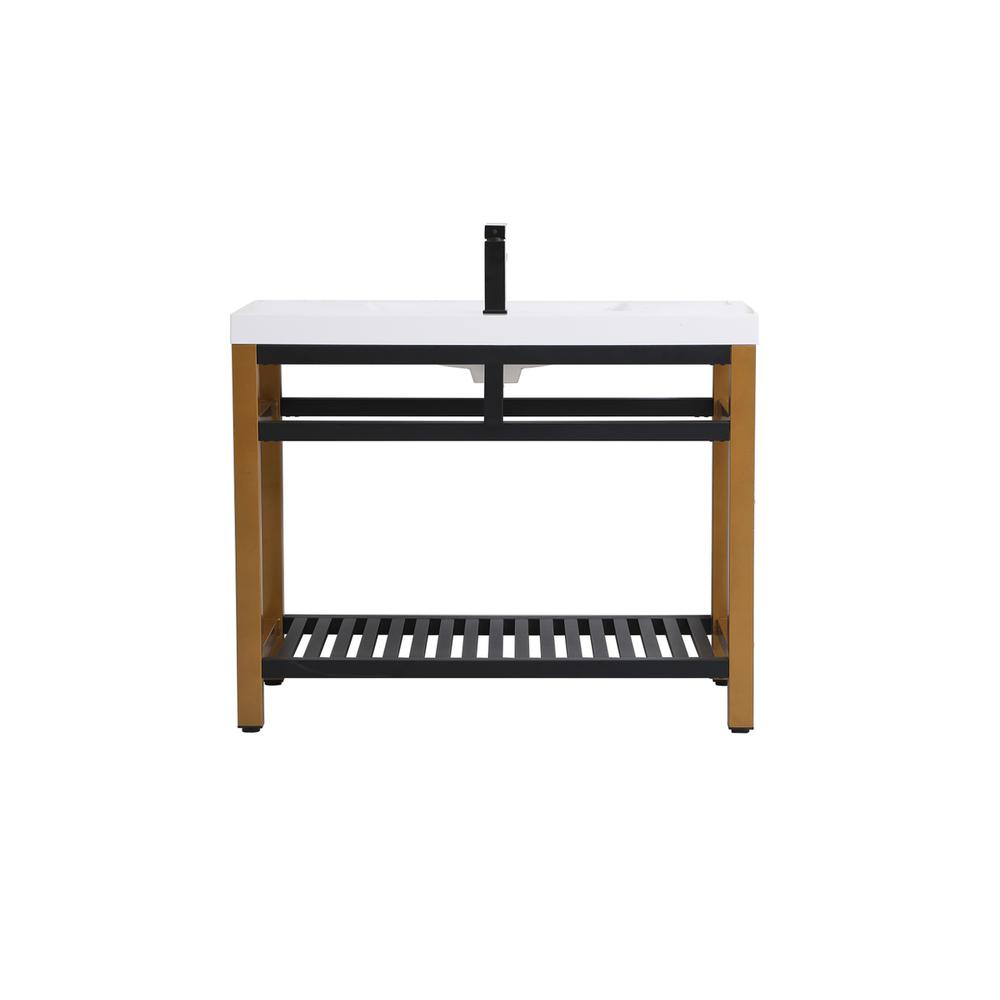 42 inch Single Bathroom Metal Vanity in Golden Black. Picture 13