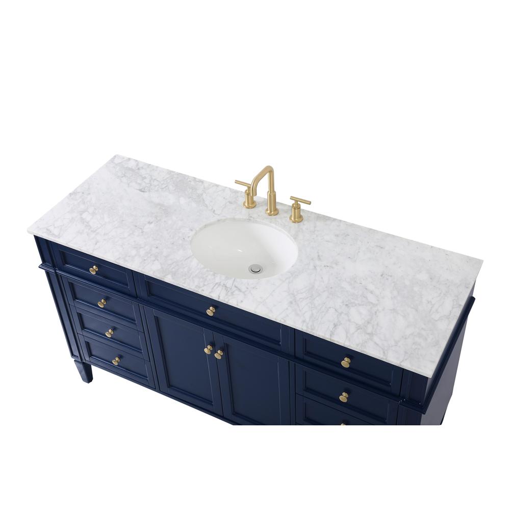 60 inch Single bathroom vanity in blue. Picture 10