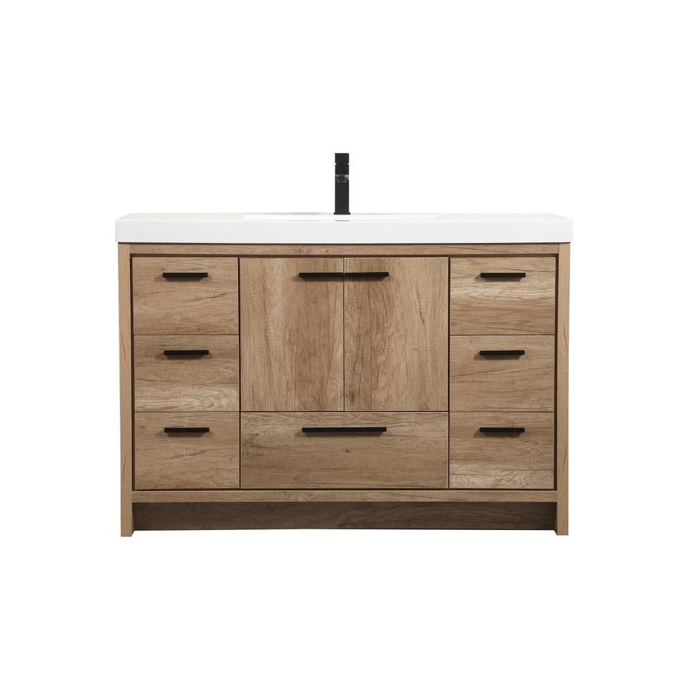 48 inch Single bathroom vanity in natural oak. Picture 1