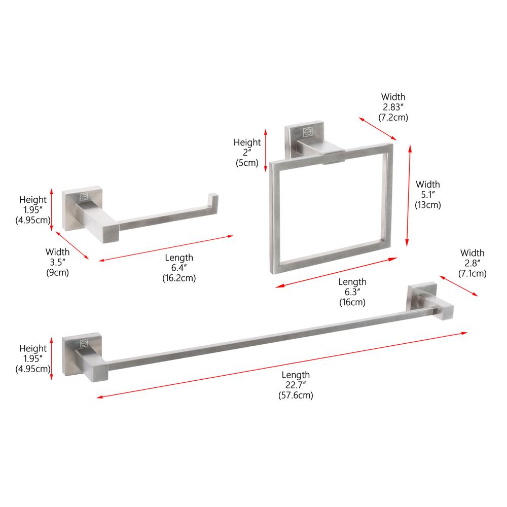 Isla 3-Piece Bathroom Hardware Set in Brushed Nickel. Picture 12