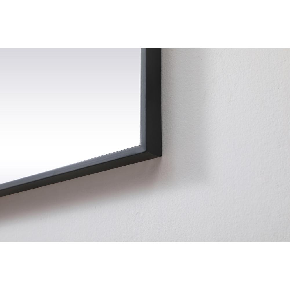 Metal Frame Square Mirror 42 inch in Black. Picture 6