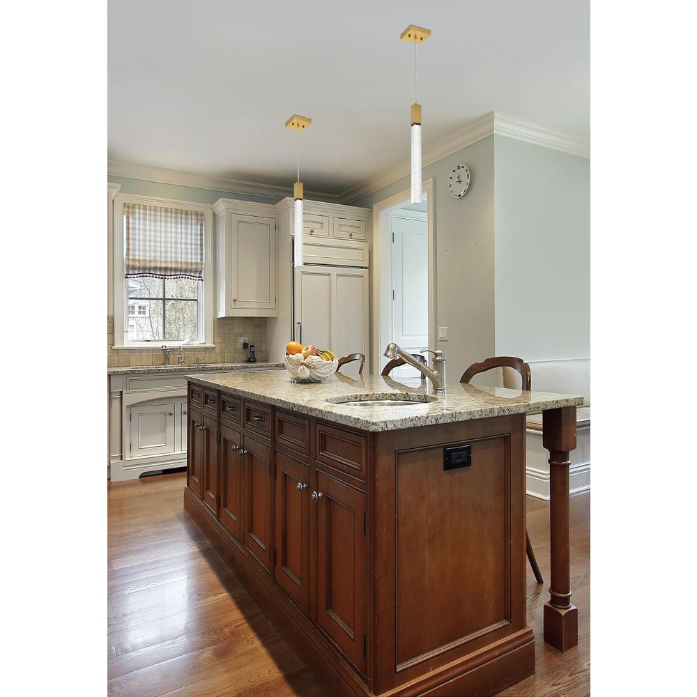 Weston 1 light pendant in satin gold. Picture 8