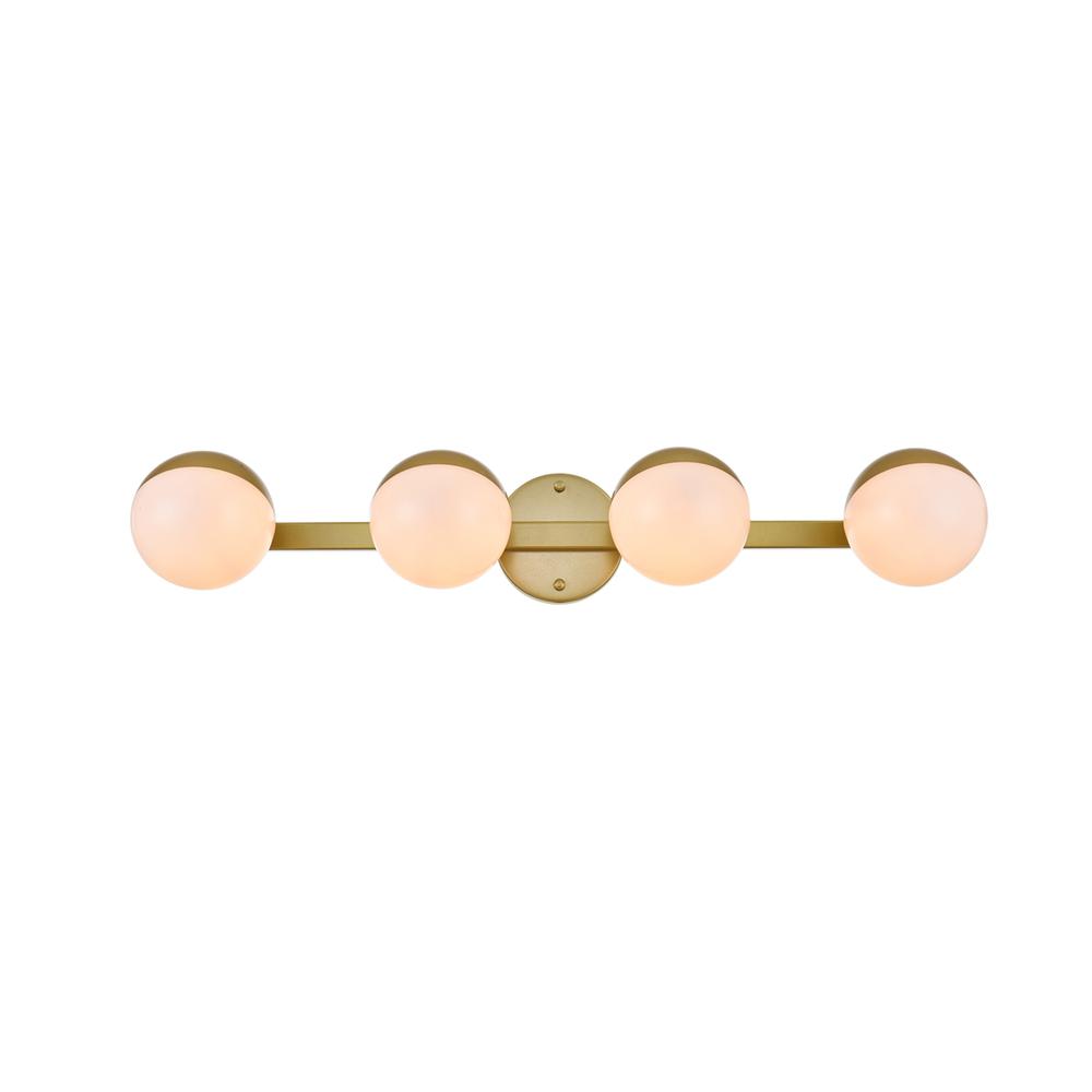 Majesty 4 light Brass and frosted white Bath Sconce. Picture 1