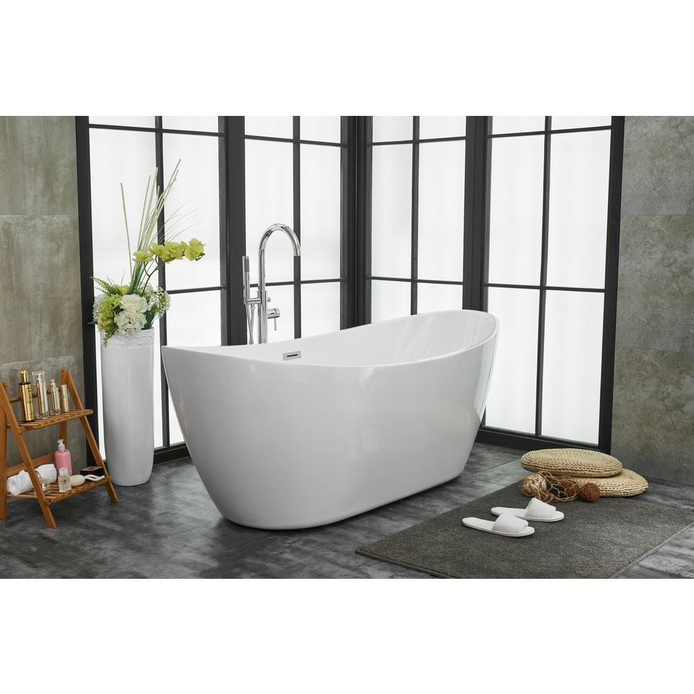 72 inch soaking double slipper bathtub in glossy white. Picture 2