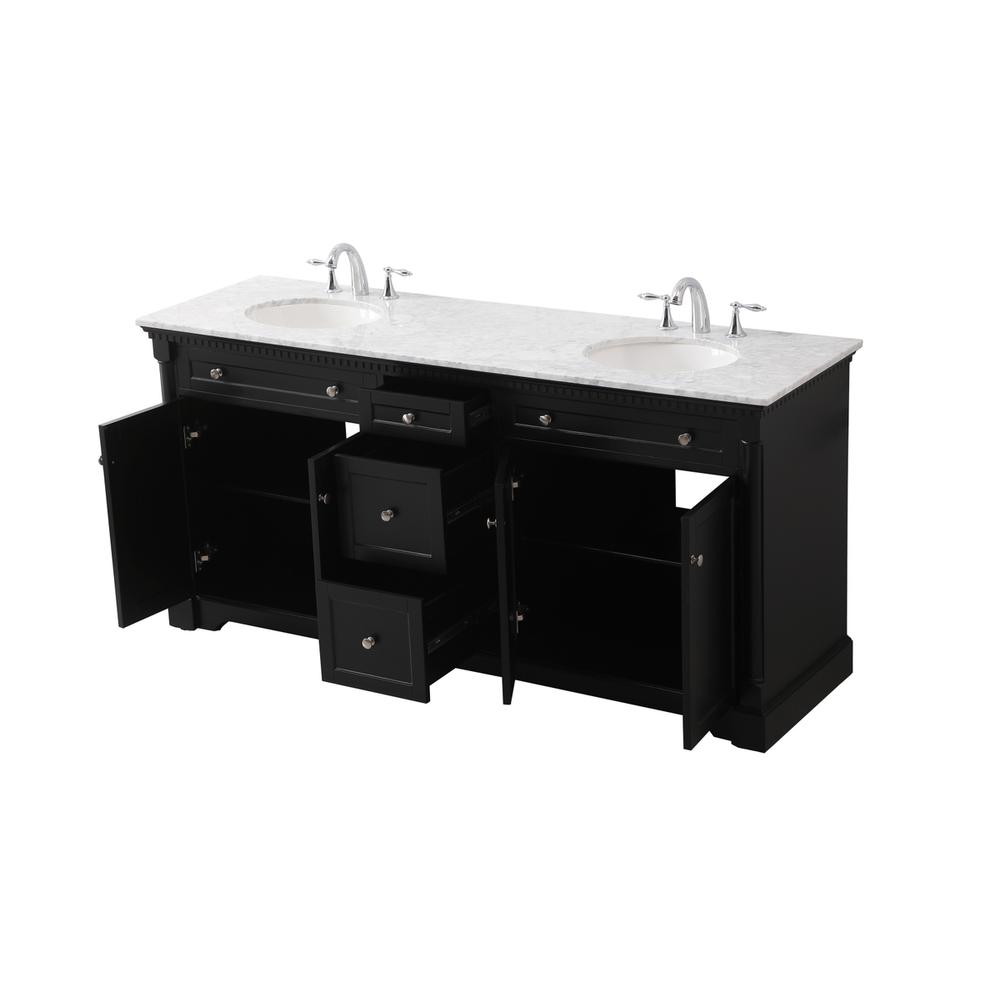 72 inch double bathroom vanity set in black. Picture 9