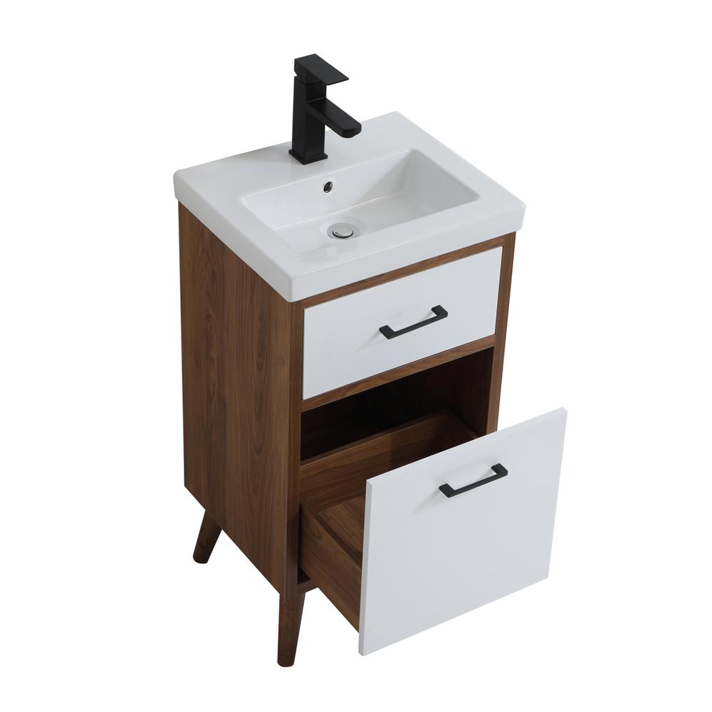 18 inch bathroom vanity in matte white. Picture 8