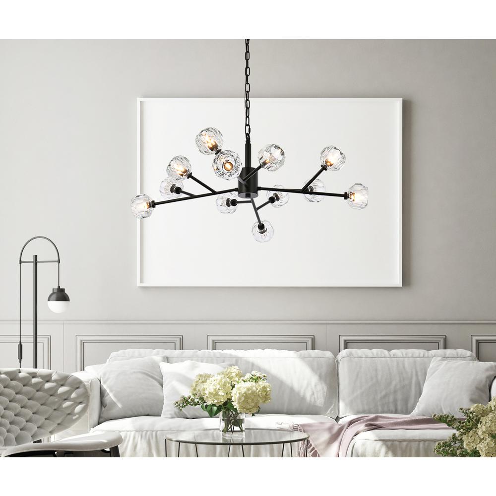 Graham 12 Light Pendant in Black. Picture 7