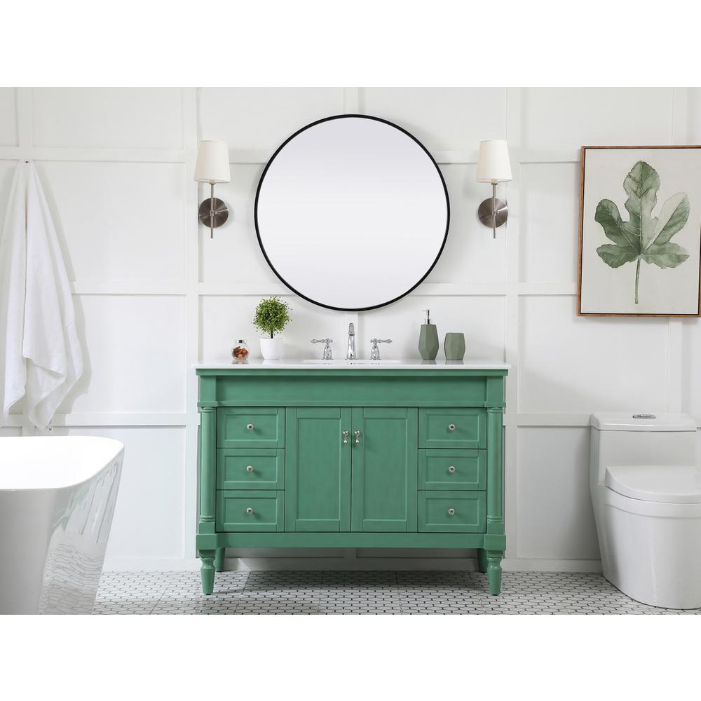 48 inch Single Bathroom vanity in vintage mint. Picture 4