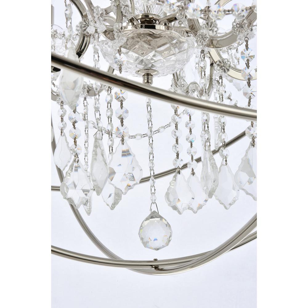 Geneva 6 light polished nickel Chandelier Clear Royal Cut crystal. Picture 3