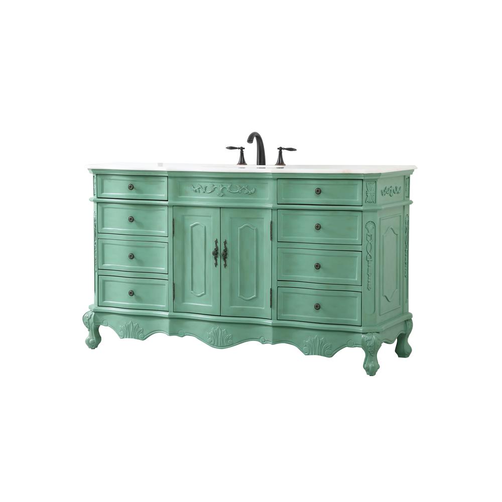 60 inch Single bathroom vanity in vintage mint. Picture 7