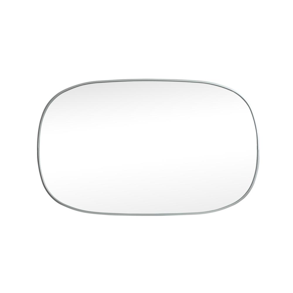 Metal Frame Oval Mirror 30x48 Inch in Silver. Picture 8