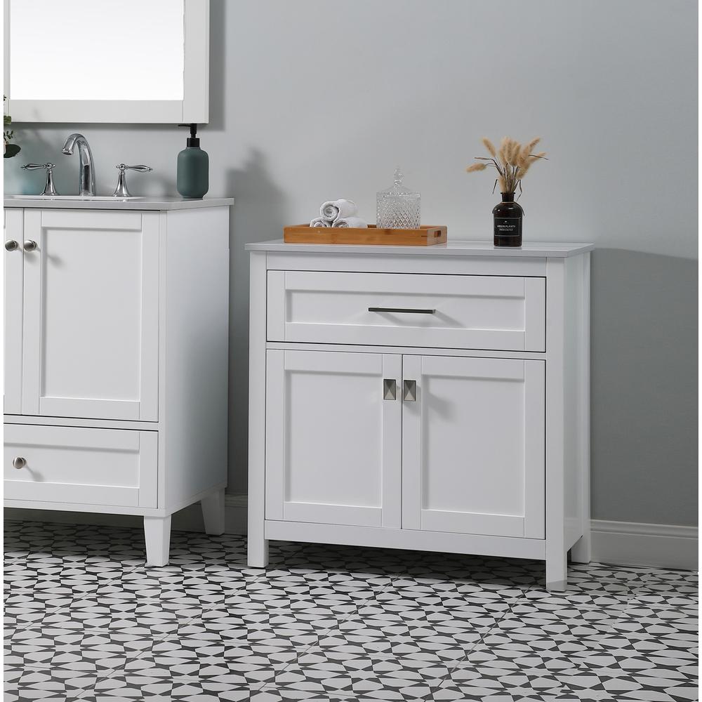 30 Inch Wide Bathroom Storage Freestanding Cabinet In White. Picture 9