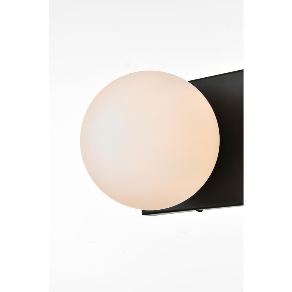 Jaylin 2 light Black and frosted white Bath Sconce. Picture 3