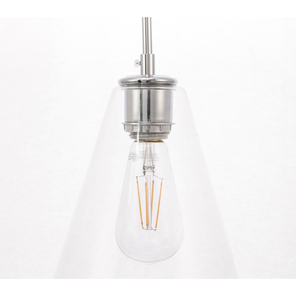 Gene 1 light Chrome and Clear glass pendant. Picture 11