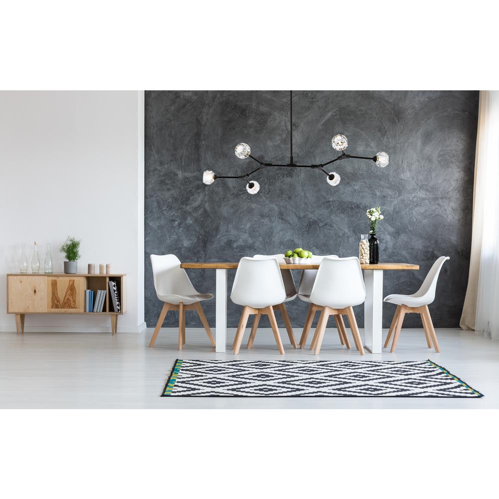 Zayne 6 Light Pendant in Black. Picture 8