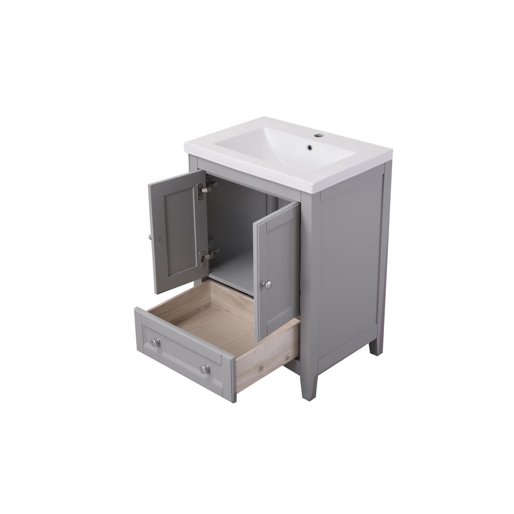 24 In. Single Bathroom Vanity Set In Medium Grey. Picture 8