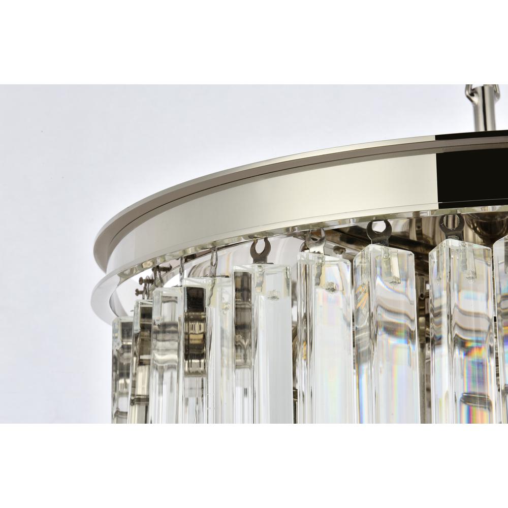 Sydney 6 light polished nickel Pendant Clear Royal Cut Crystal. Picture 4