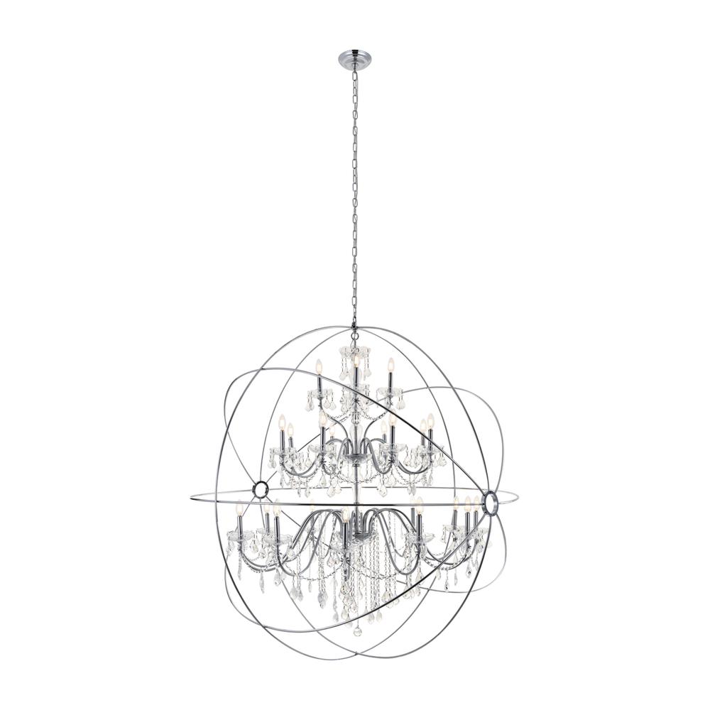 Cordelia 24 Light Chrome Crystal Pendant. Picture 1