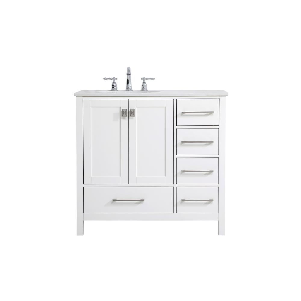 36 inch Single Bathroom Vanity in White. Picture 1