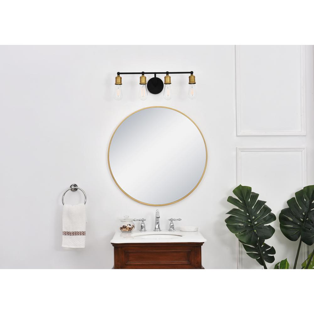 Serif 4 light brass and black Wall Sconce. Picture 12
