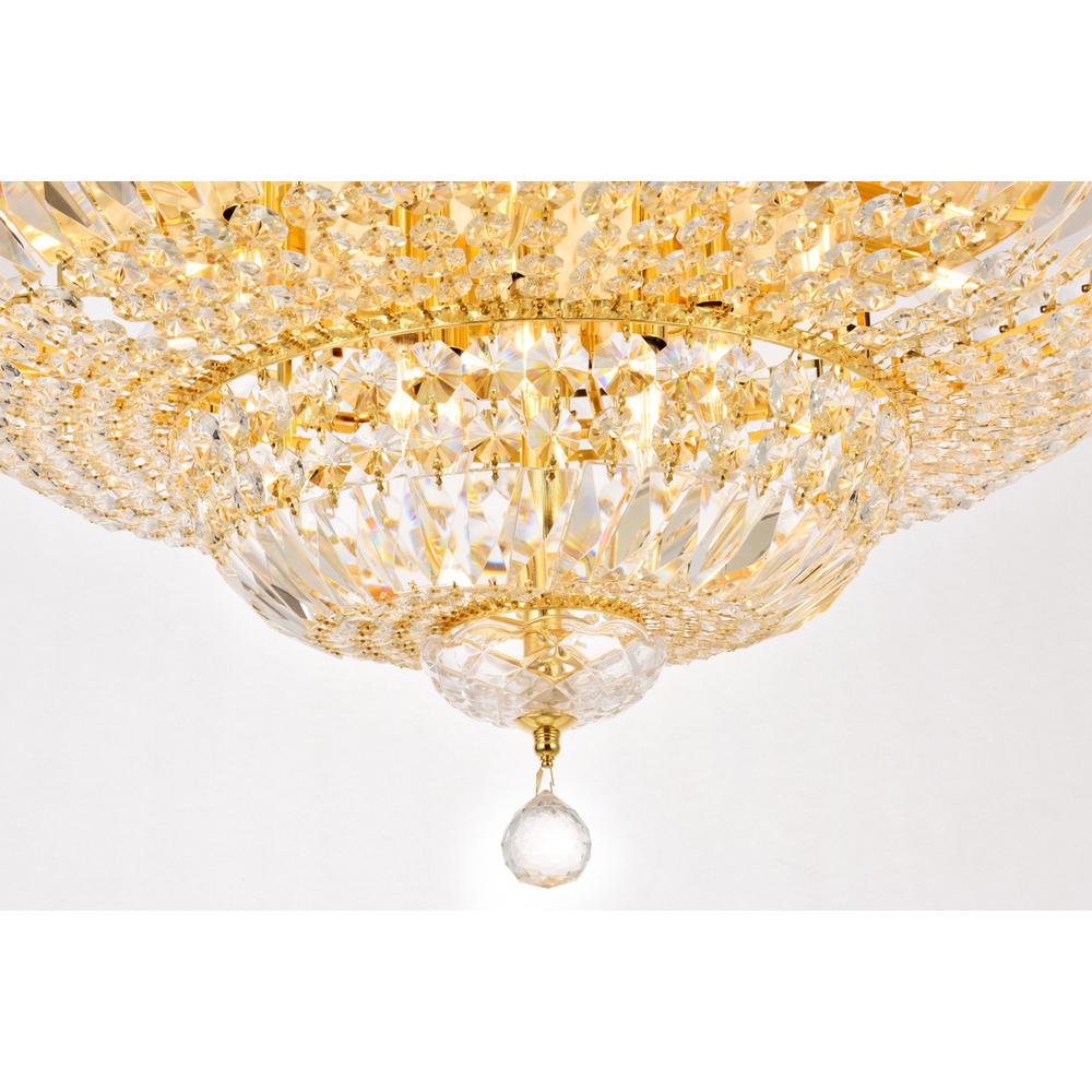 Tranquil 18 light Gold Flush Mount Clear Royal Cut Crystal. Picture 3