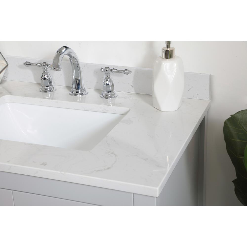 30 inch Single Bathroom Vanity in Grey with Backsplash. Picture 4