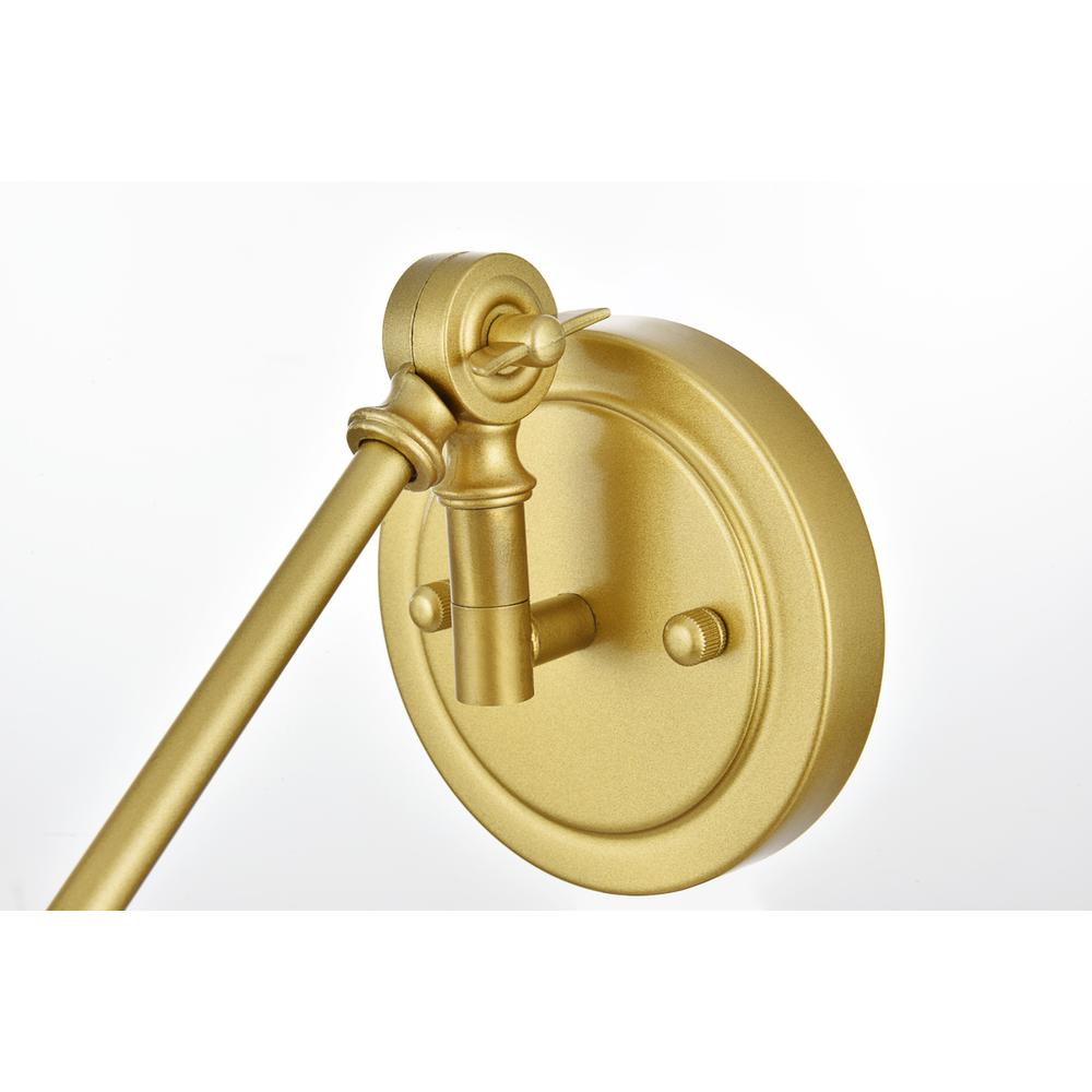Ledger 1 light Brass swing arm wall sconce. Picture 6