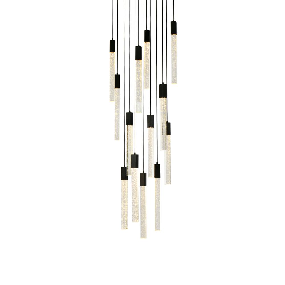 Weston 13 lights pendant in black. Picture 2